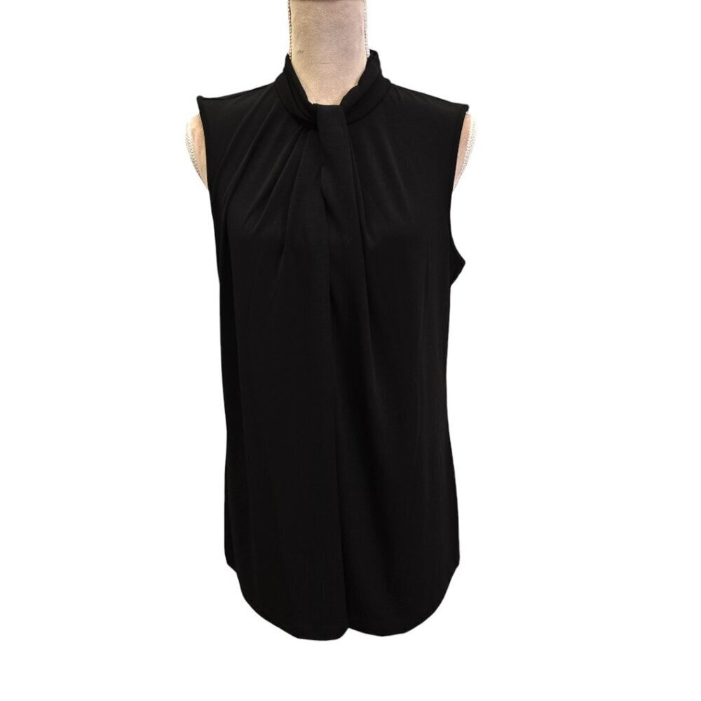 Chico's Black Label Twist Neck Top, Size Large, Black, NWT - Picture 2 of 12